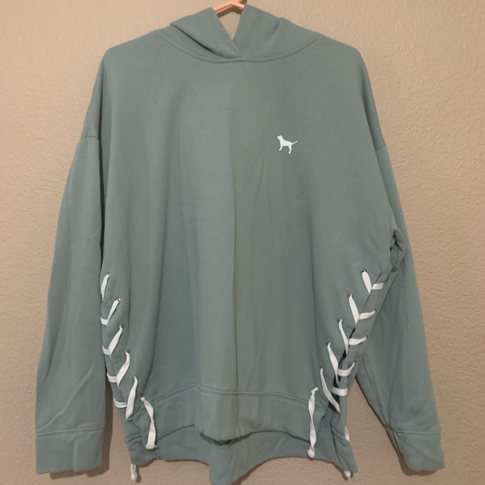 PINK Lace Up Side Hoodie